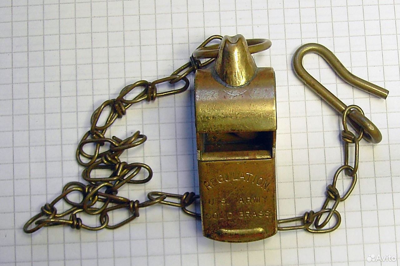 Regulation u.s. army solid brass whistle