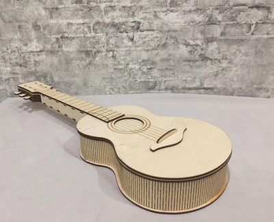 Деревянная гитара шкатулка в подарок