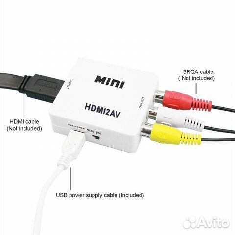 Конвертер hdmi AV и AV hdmi с доп питанием