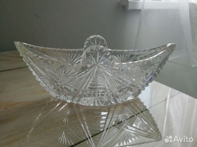 Хрустальный салатник Ладья