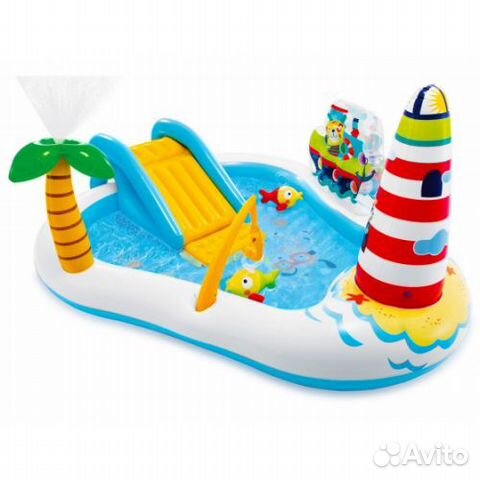 Детский бассейн центр с горкой 218х188х99 см Intex