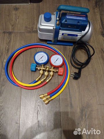 Вакуумный насос + манометр. коллектор + вальцовка