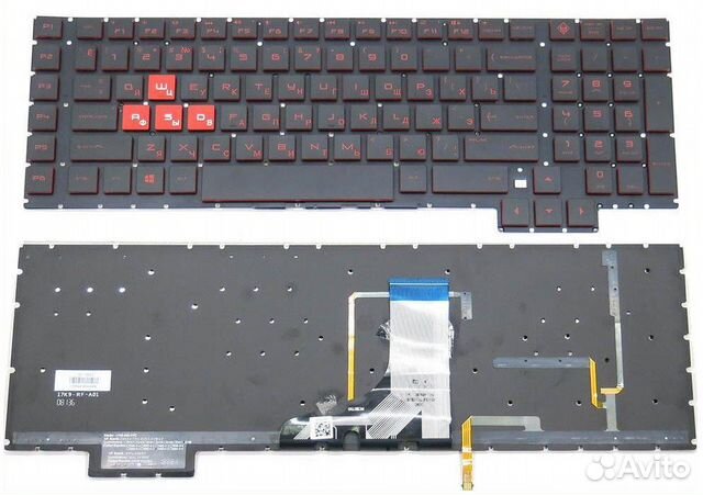 Клавиатура для ноутбука HP Omen 15-CE черная, подс