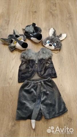 Костюмы волка, заяц, Белоснежка, Кот в сапогах