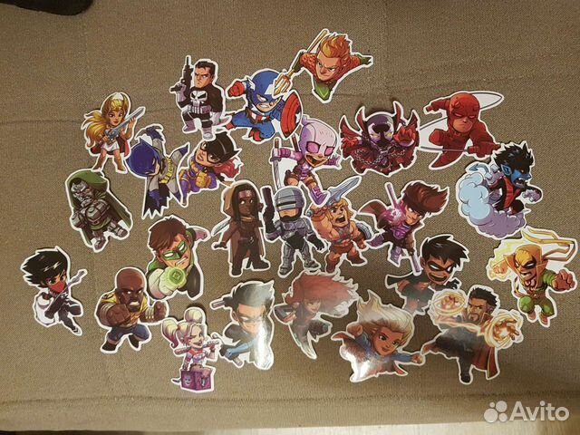 Наклейки-стикеры с героями Marvel и DC