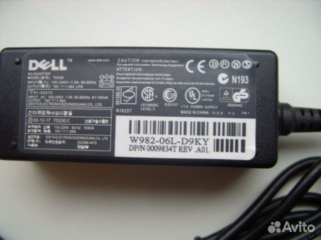 Блок питания dell 19v 30w 1.58a (5.5x1.7 mm) mini Блок питания dell 19v 30w 1.58a (5.5x1.7 mm) mini