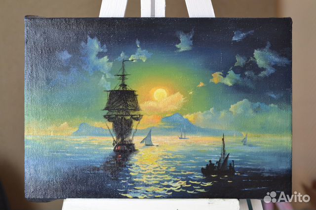 Картина маслом. Реплика И. В. Айвазовского 26x39