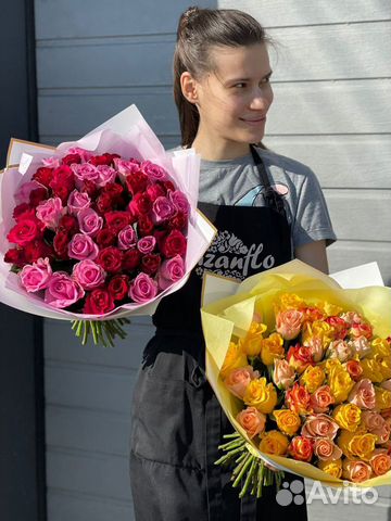 Букет цветов из роз, 51 роза, свежие розы