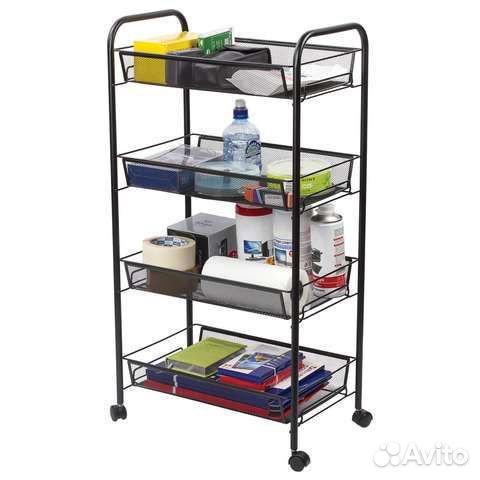 Этажерка (тележка) 3,4 полок метал. на колёсах