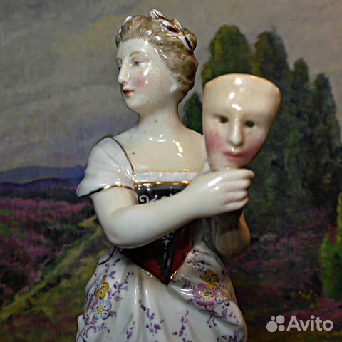 Статуэтка.Германия.volkstedt.Дама с маской.Фарфор