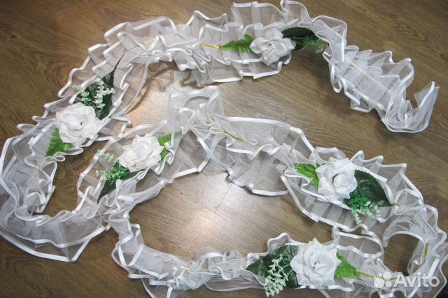 Украшения для свадьбы (ленточки на машину)