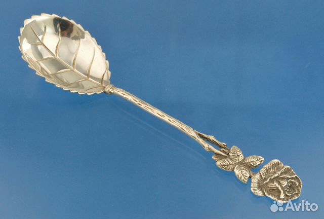 Ложка для сахара серебро 835 пробы Роза Ложка для сахара серебро 835 пробы Роза