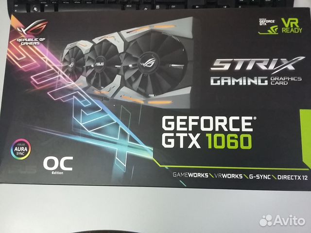 Видеокарта Asus Strix GTX1060 6G Новая