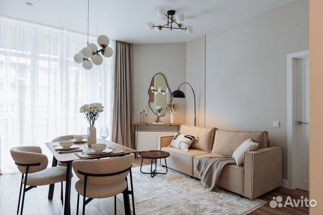 

1-к. квартира, 45 м², 2 кровати