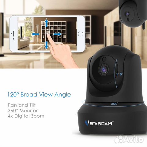 Поворотная, ip, wi-fi камера, 2mpx, 1080P, MicroSD Поворотная, ip, wi-fi камера, 2mpx, 1080P, MicroSD