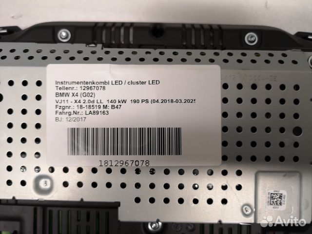 Комбинация приборов LED BMW G01 6WB HUD X3 9442426 Комбинация приборов LED BMW G01 6WB HUD X3 9442426