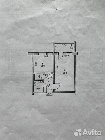 1-к квартира, 33.5 м², 9/9 эт.