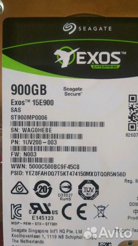 Жесткий диск Seagate SAS Exos15E900(Новый)