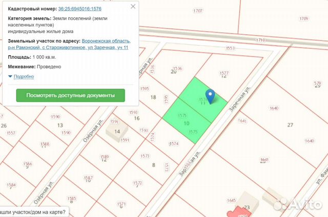 Кадастровая карта староживотинное