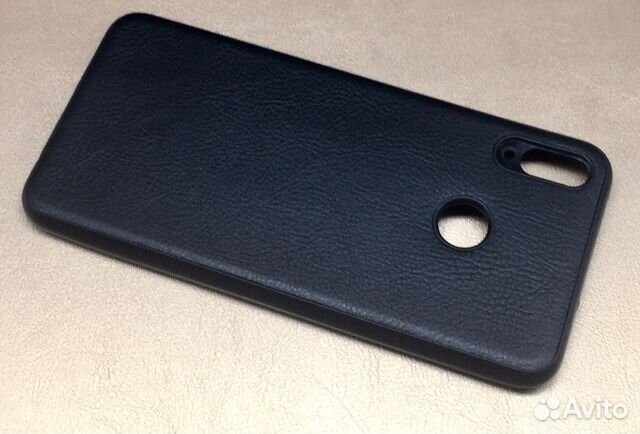 Huawei P Smart 2019 Чехол Черный Под Кожу Силикон