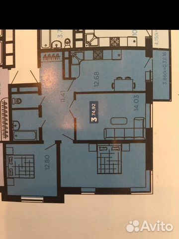 3-к квартира, 75 м², 5/25 эт. 3-к квартира, 75 м², 5/25 эт.