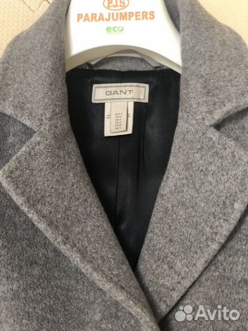 Пальто Gant серое, шерсть 70 ангора 20 10 кашемир Пальто Gant серое, шерсть 70 ангора 20 10 кашемир