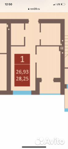 1-к квартира, 28.6 м², 1/4 эт.