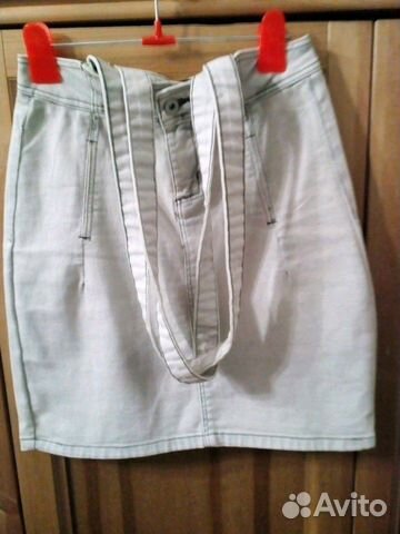 Джинсовая юбка бело-голубая XS-S Джинсовая юбка бело-голубая XS-S