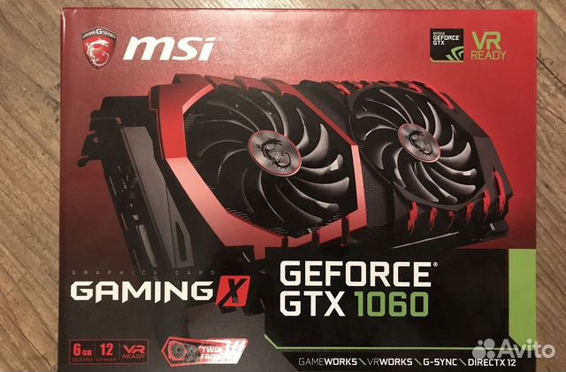 Видеокарта MSI GeForce GTX 1060 6 Gb gaming X