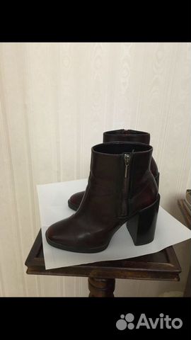Ботильоны/ботинки Zara цвета бордо Ботильоны/ботинки Zara цвета бордо
