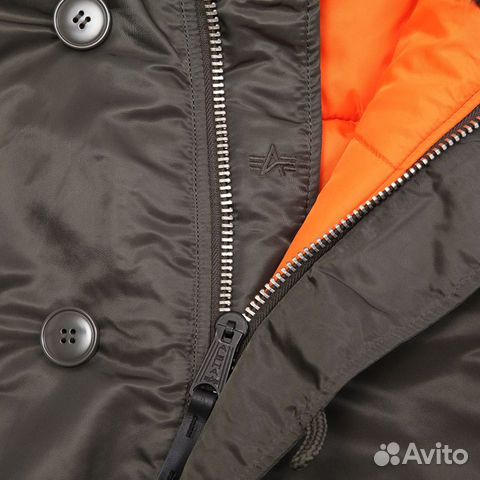 Парка Alpha Industries slim Fit N-3B, серая Парка Alpha Industries slim Fit N-3B, серая