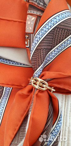 Платок Hermes оригинал новый +кольцо для платка
