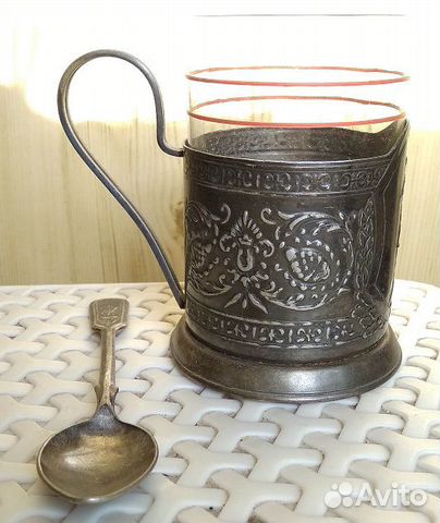 Подстаканник, ложка+стакан набор