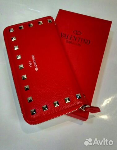 Кошелек Valentino кожаный женский красный новый