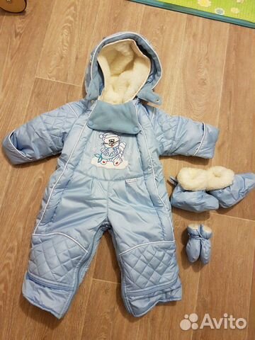 Зимний-демисезонный комбинезон новый 86 см