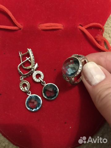 Серебряный комплект с фианитом