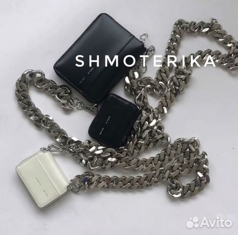 Kara Чёрная сумка через плечо на цепи, гранж Kara Чёрная сумка через плечо на цепи, гранж