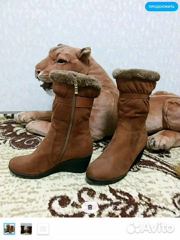 Сапоги замша