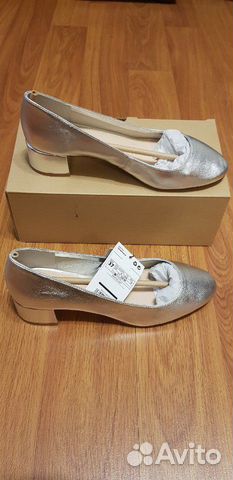 Балетки (туфли) серебряные 37 р mango