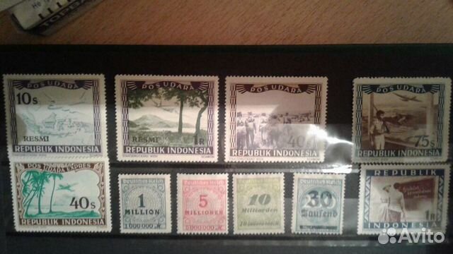 Набор марок Индонезия и Германия