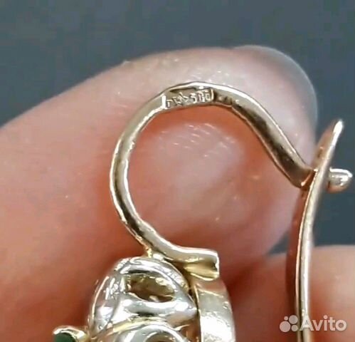 Серьги с бриллиантами и изумрудами. СССР Серьги с бриллиантами и изумрудами. СССР