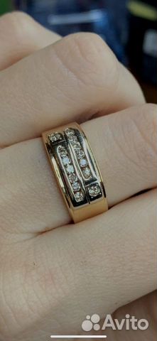 Золотое кольцо 585 дорожка с бриллиантами