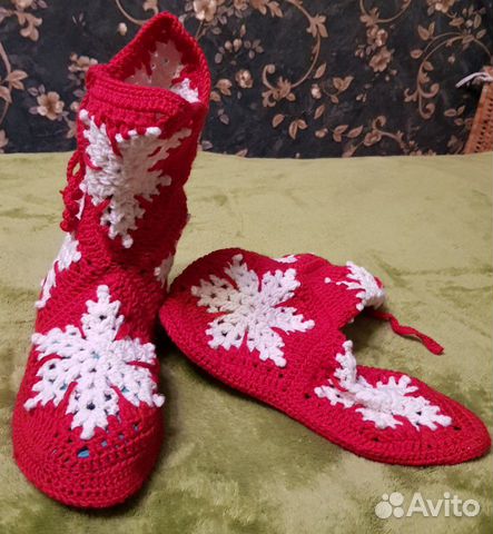 Вязаные сапожки