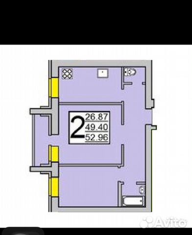 2-к квартира, 53 м², 4/10 эт. 2-к квартира, 53 м², 4/10 эт.