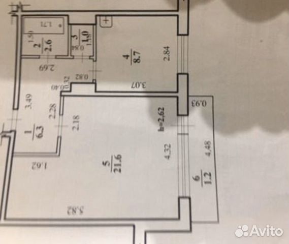 1-к квартира, 42 м², 7/9 эт.