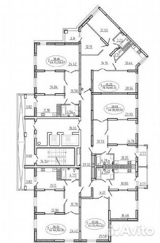 2-к квартира, 66 м², 17/17 эт.