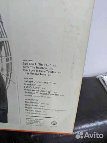 Ben Webster винил классика джаза USA Ben Webster винил классика джаза USA