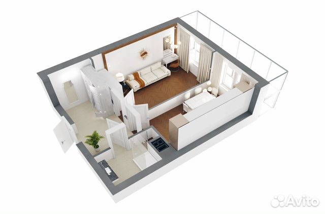 1-к квартира, 45.6 м², 3/24 эт. 1-к квартира, 45.6 м², 3/24 эт.