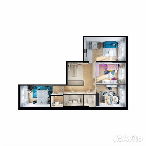 3-к квартира, 88.9 м², 4/18 эт. 3-к квартира, 88.9 м², 4/18 эт.