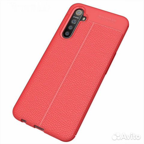 Накладка Litchi Grain для Oppo K5 / Realme X красн Накладка Litchi Grain для Oppo K5 / Realme X красн